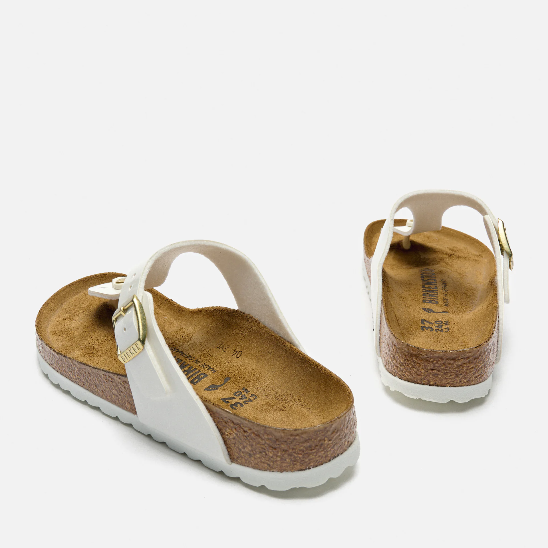 Birkenstock Gizeh Birko-Flor Sandals Narrow Patent White