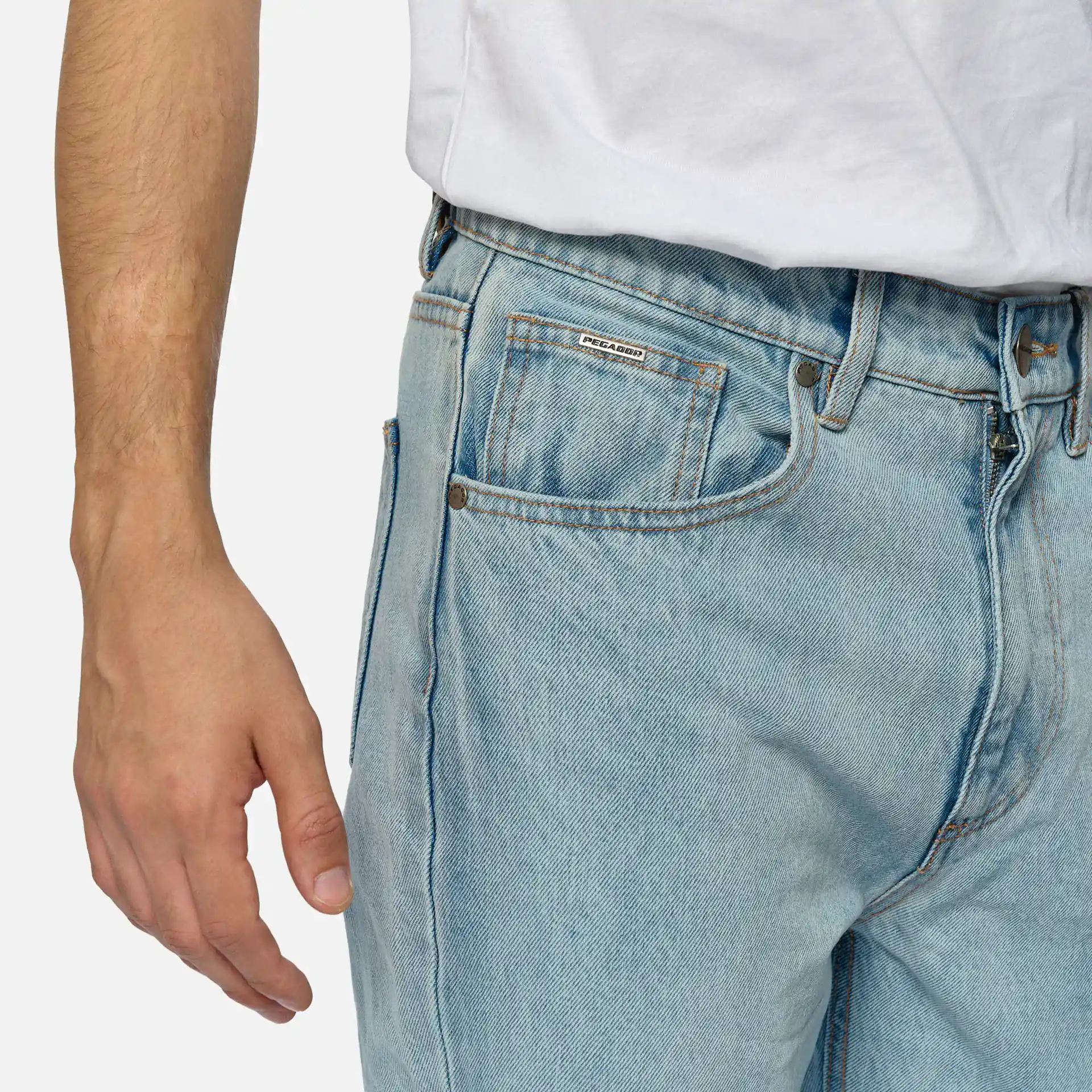 PEGADOR Baltra Baggy Jeans Washed Light Blue