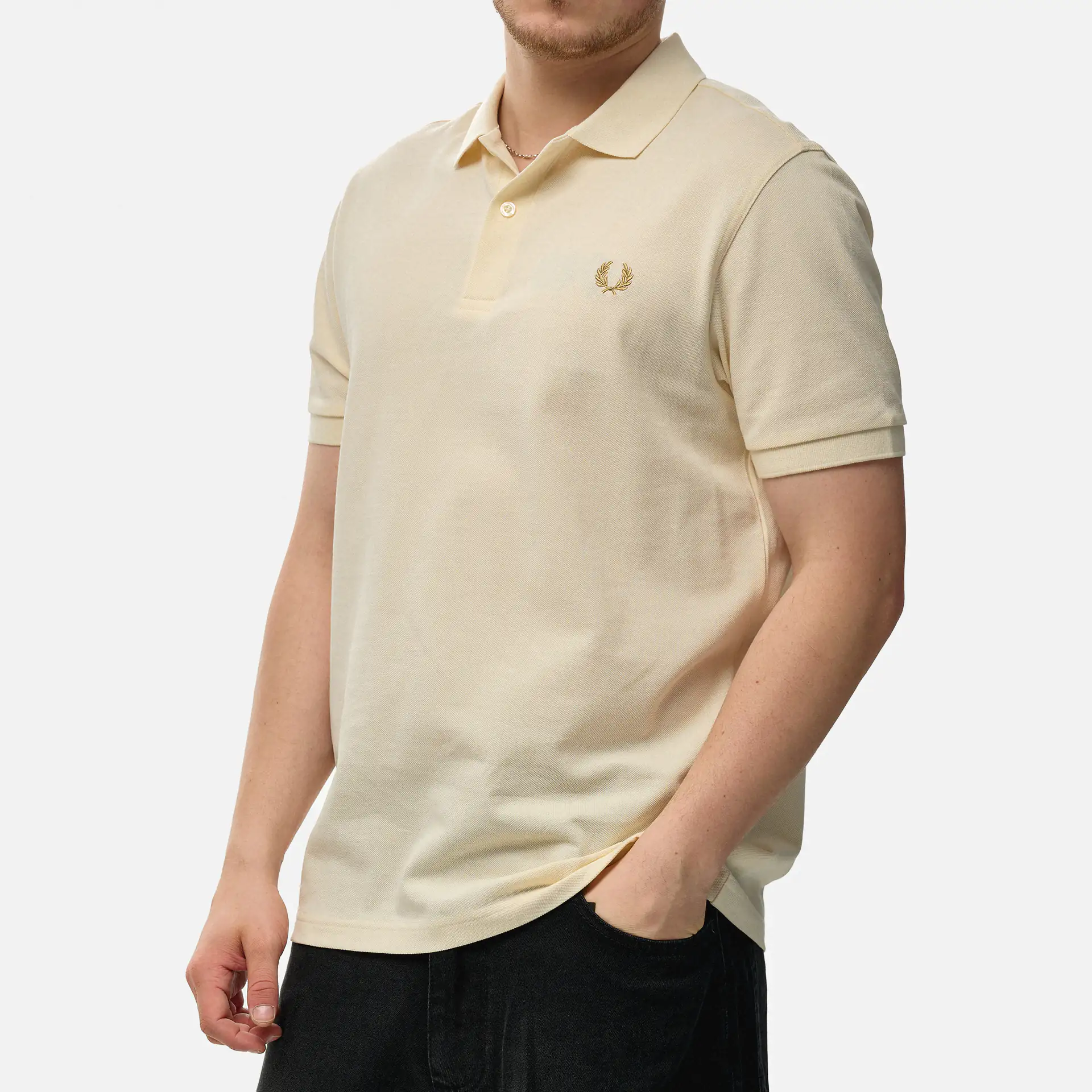 Fred Perry Plain Polo Shirt Ecru/Warm Stone