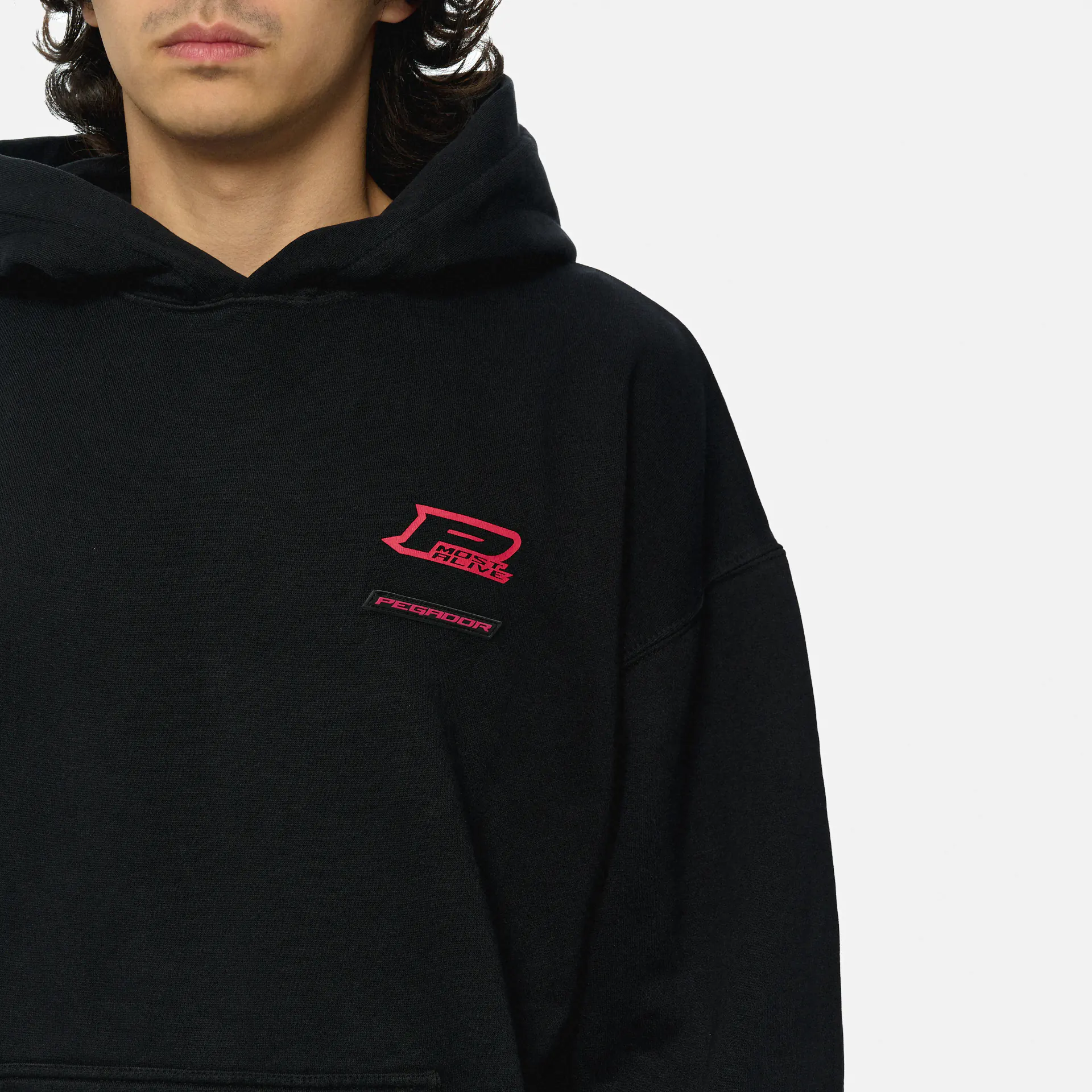 PEGADOR Hawkins Oversized Hoodie Vintage Black