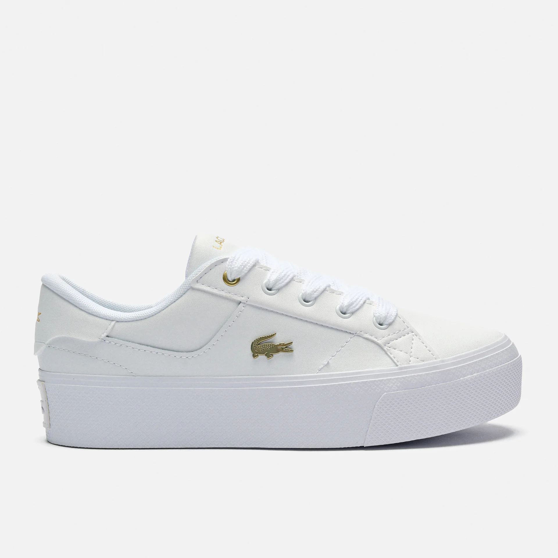 Lacoste Ziane Platform Leather Sneakers White/Gold