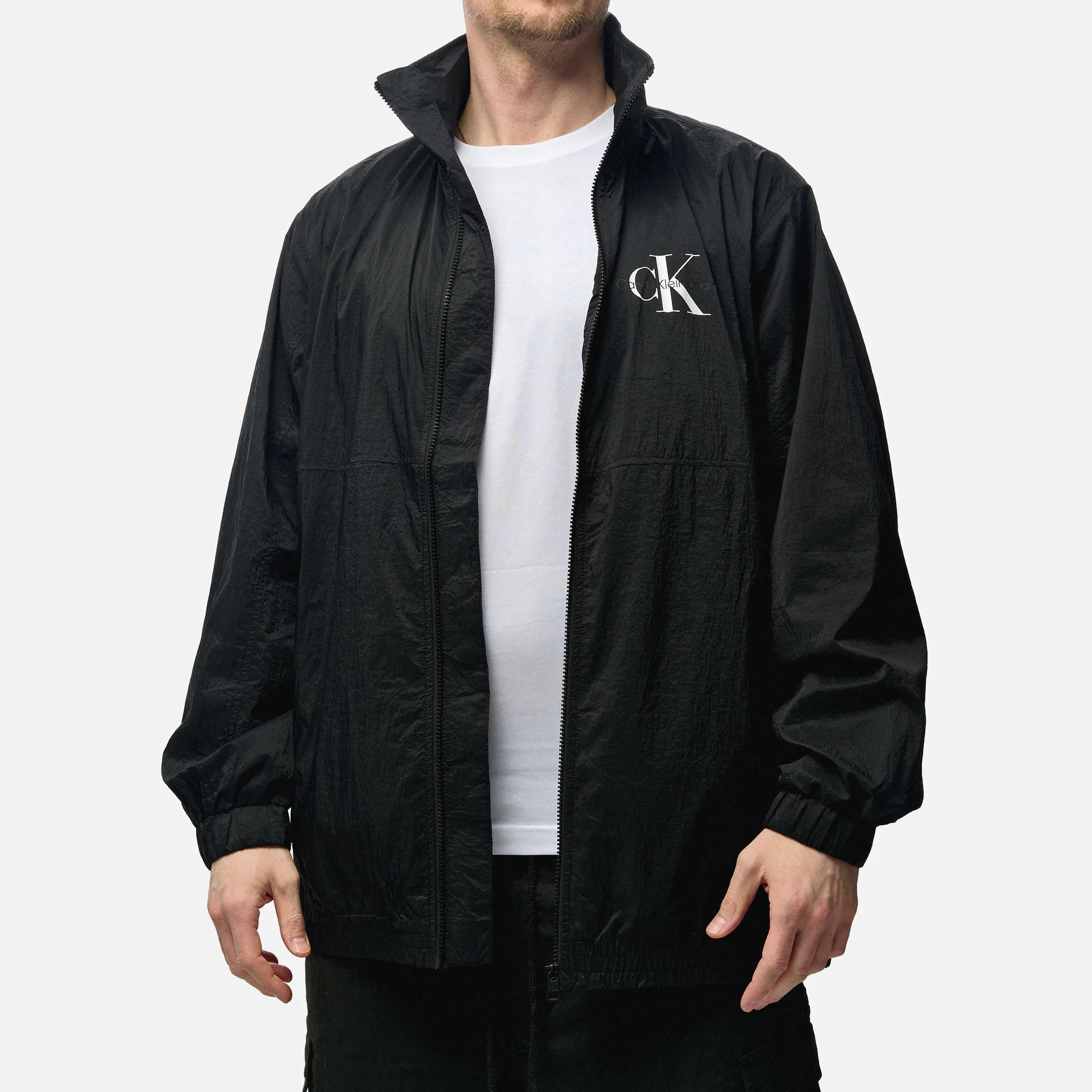 Calvin Klein Jeans Long Windbreaker Black