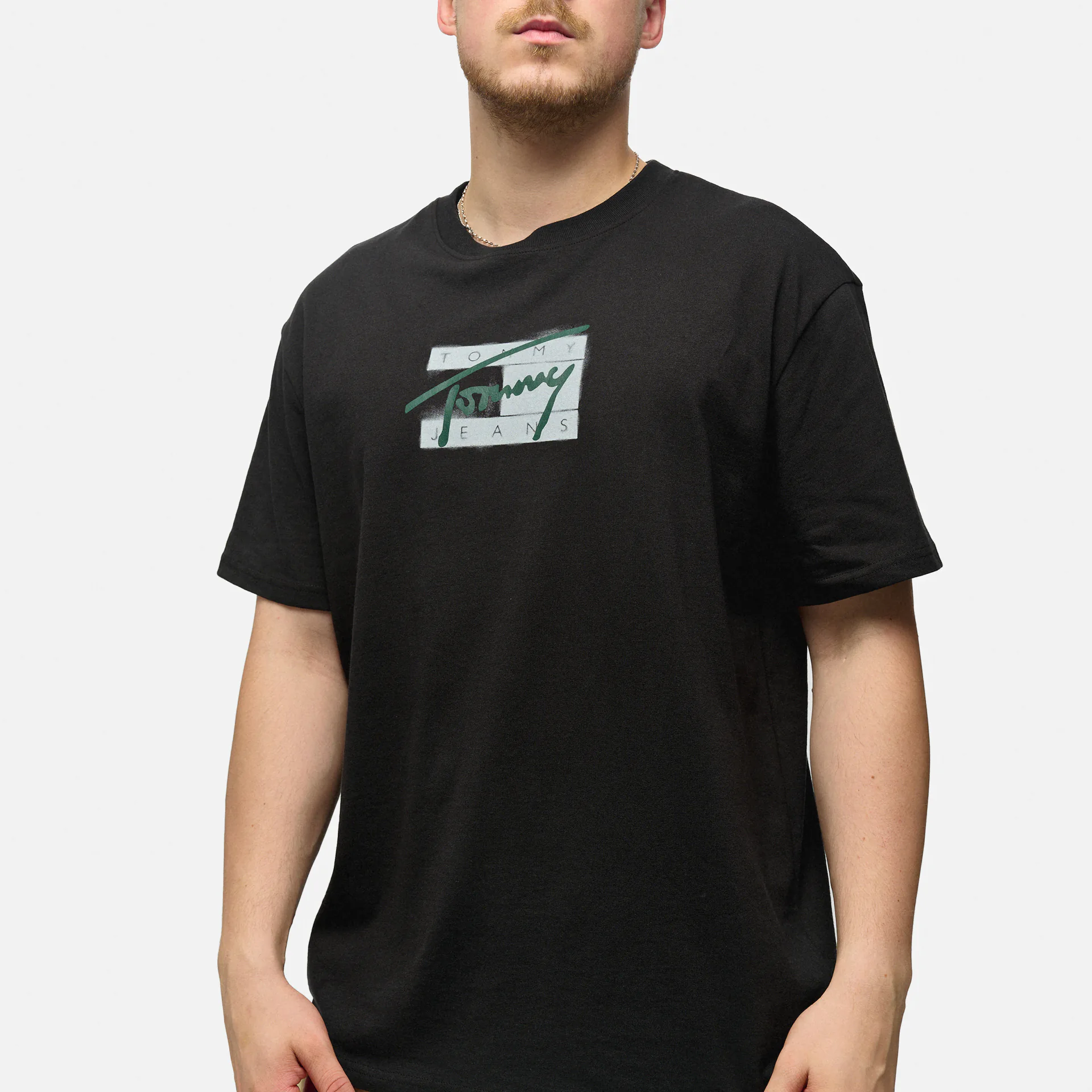 Tommy Jeans Regular Street Sig Flag T-Shirt Black