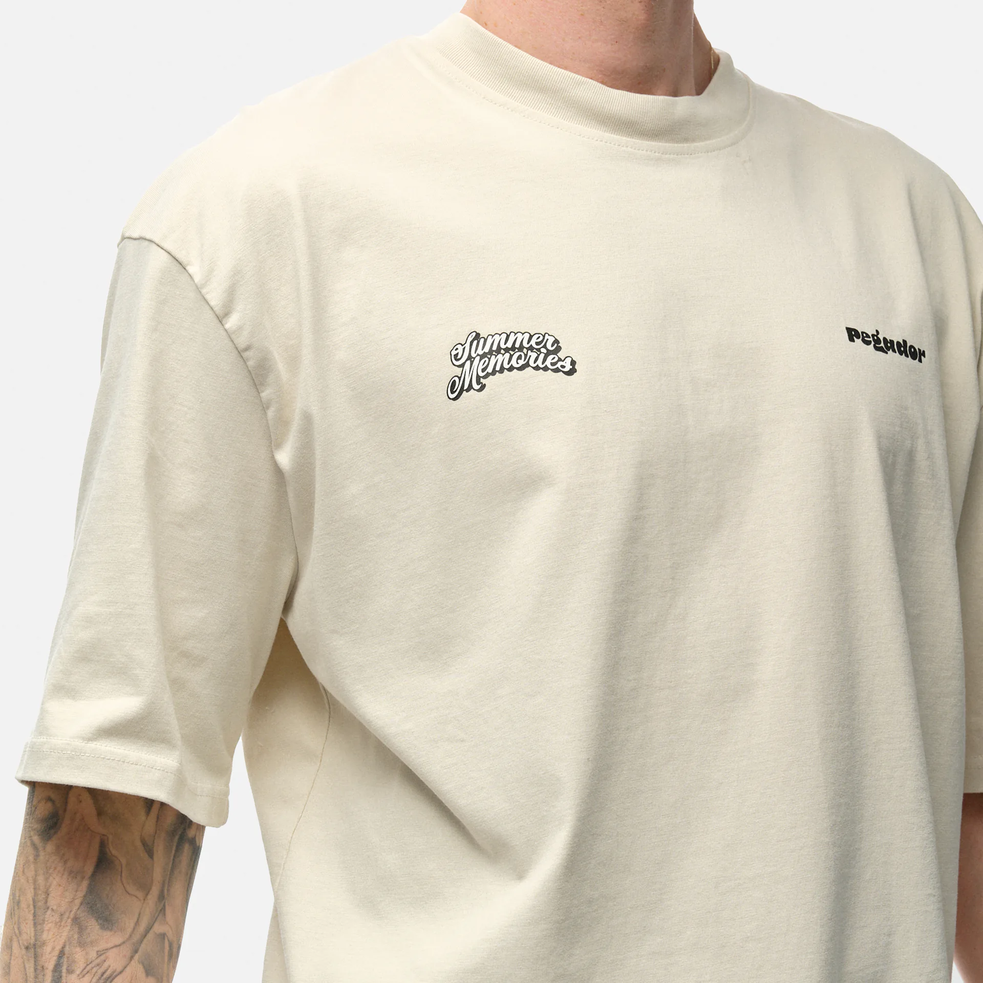 PEGADOR Farren Oversized T-Shirt Washed Salty Cream