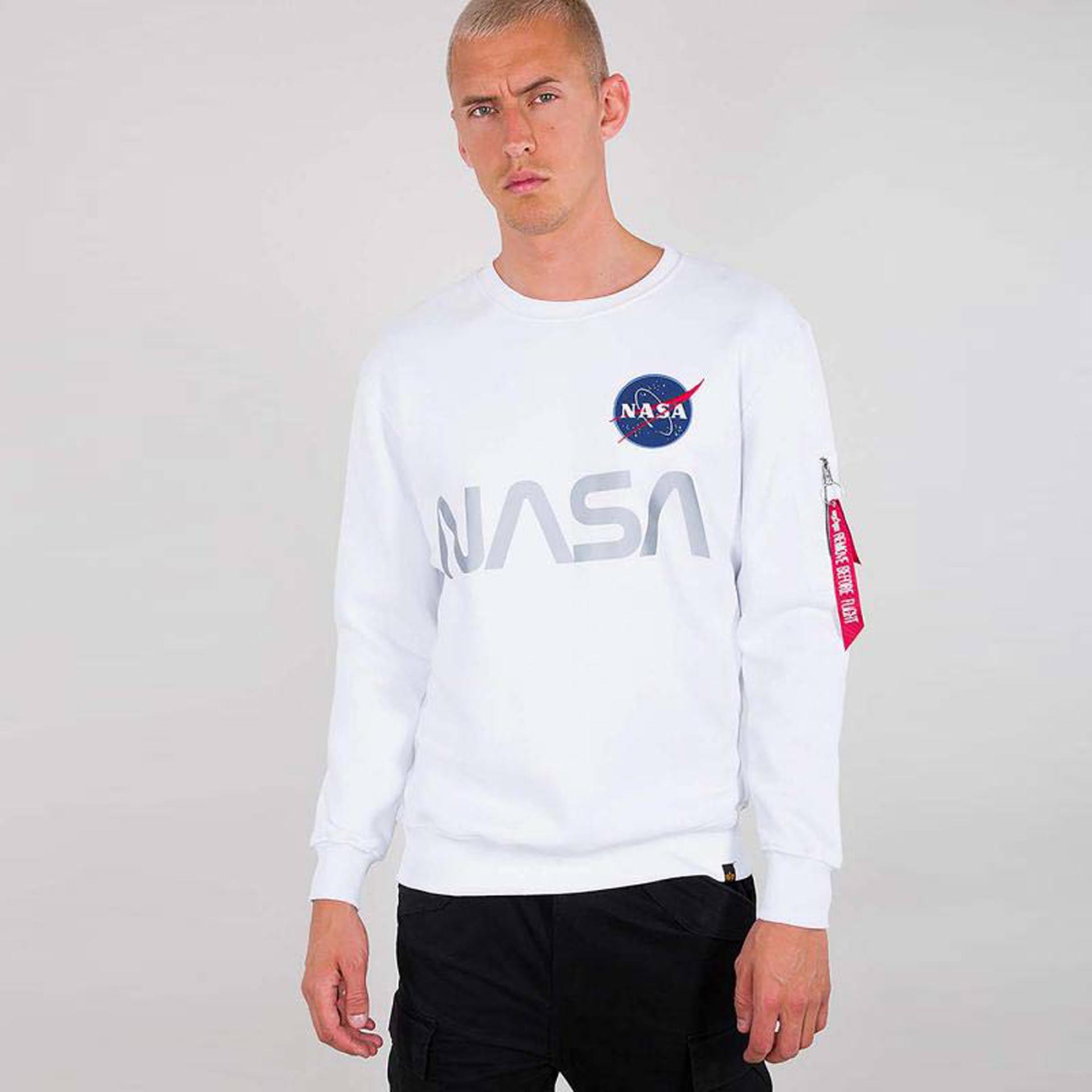 Alpha Industries NASA Reflective Sweater White