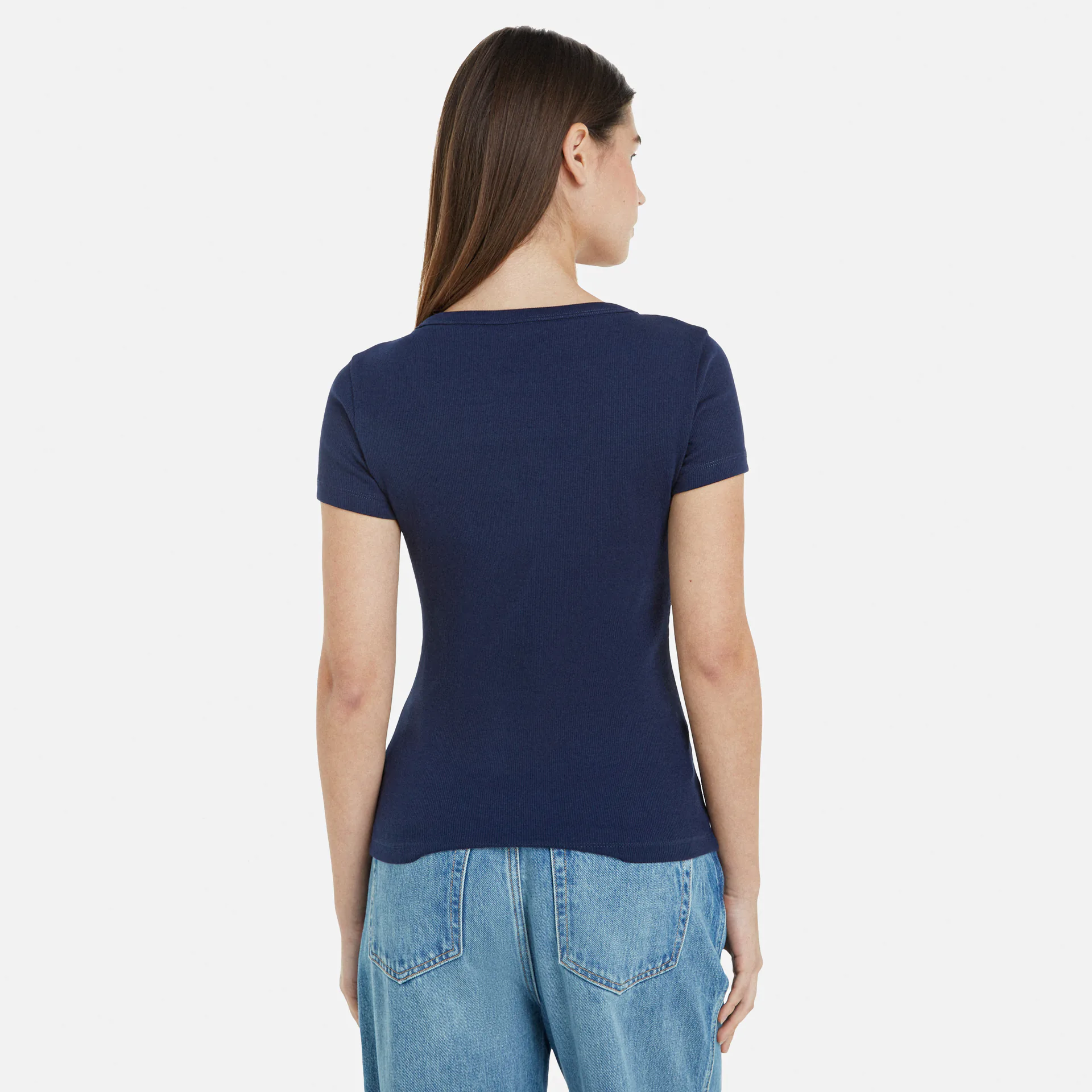 Tommy Jeans Essential Rib T-Shirt Blue