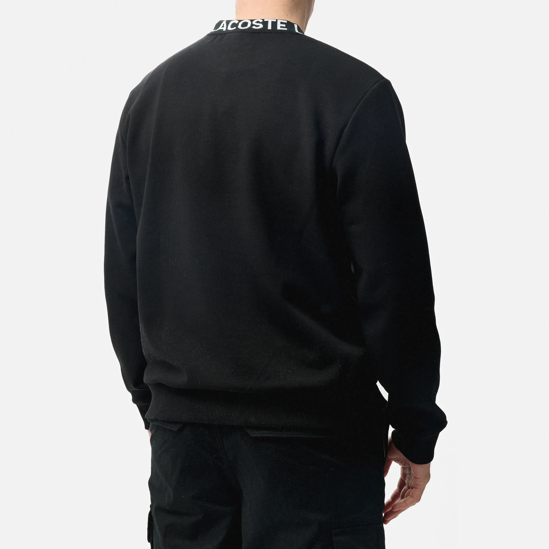 Lacoste Logo Jacquard Collar Sweatshirt Black