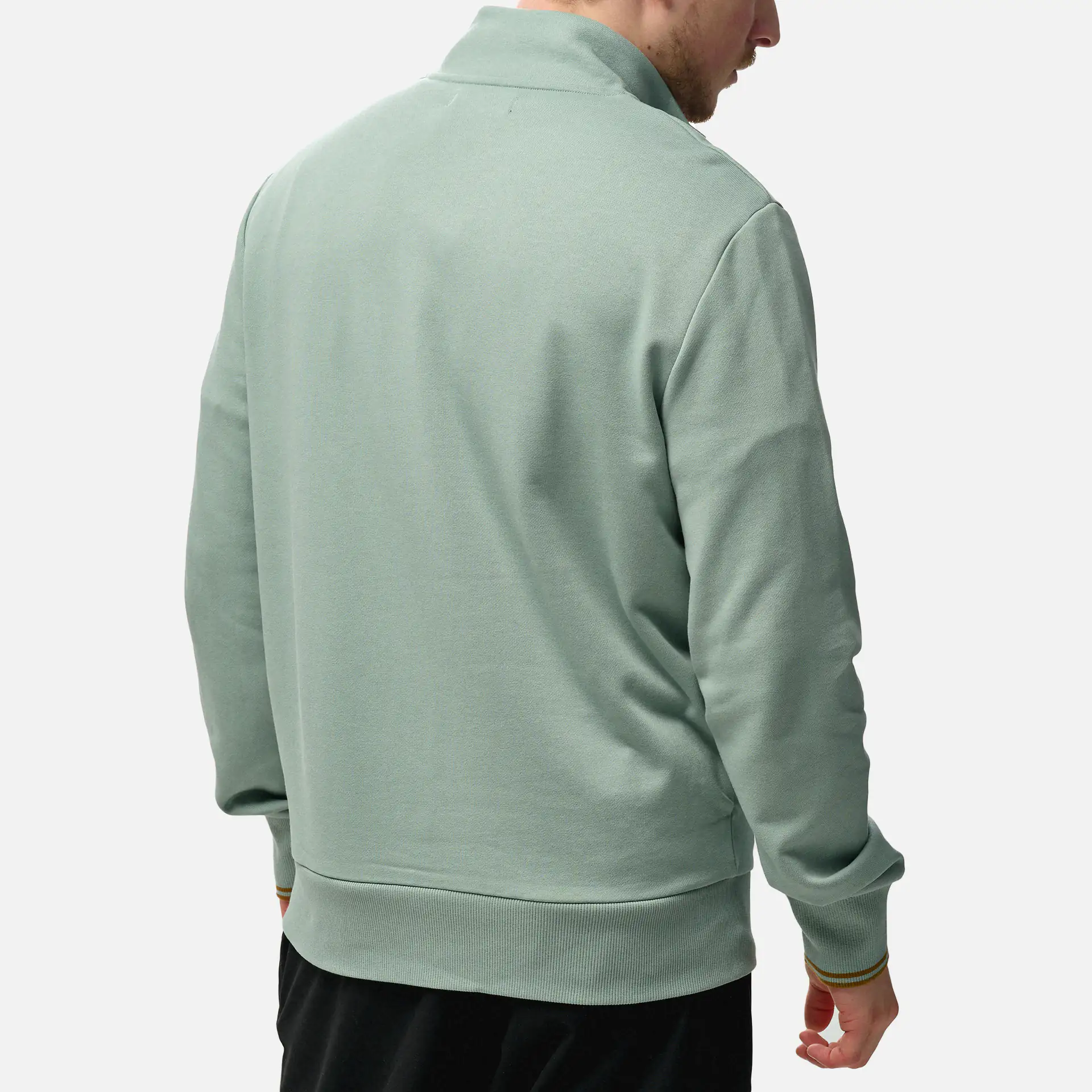 Fred Perry Half Zip Sweatshirt Silver Blue/Dark Caramel