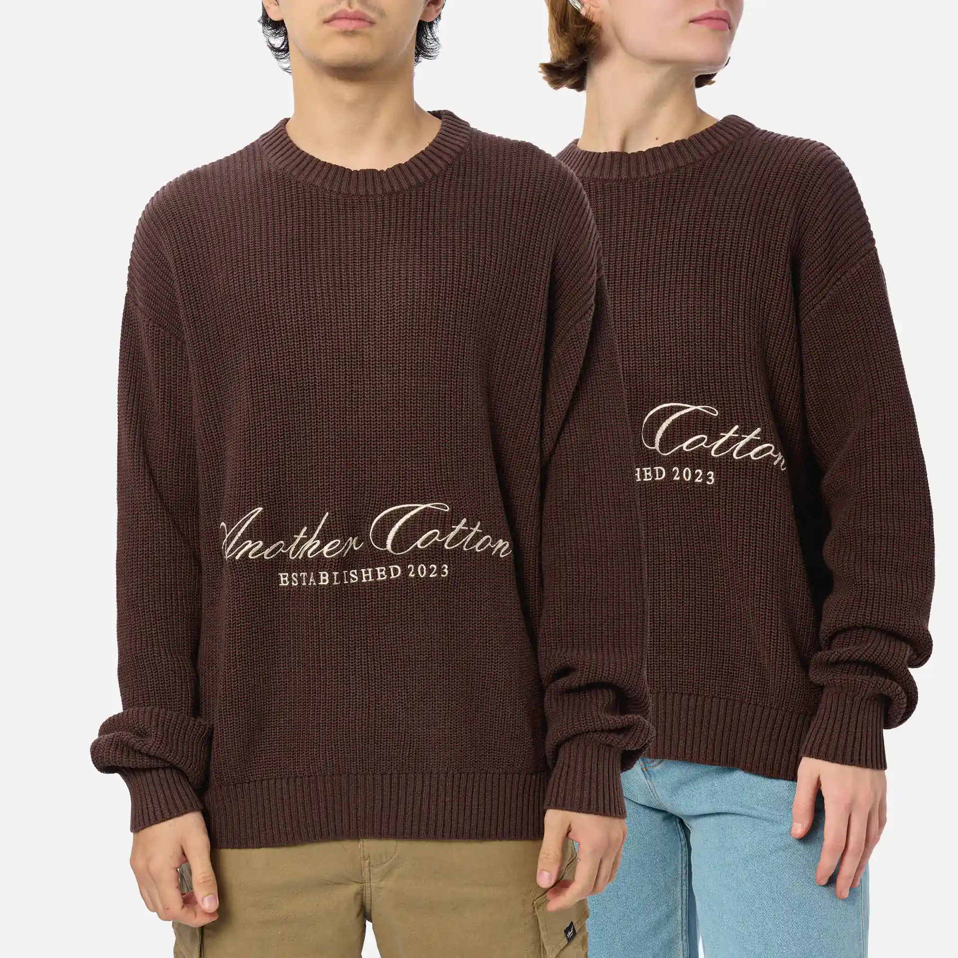 Another Cotton Established Knit Sweater Brown